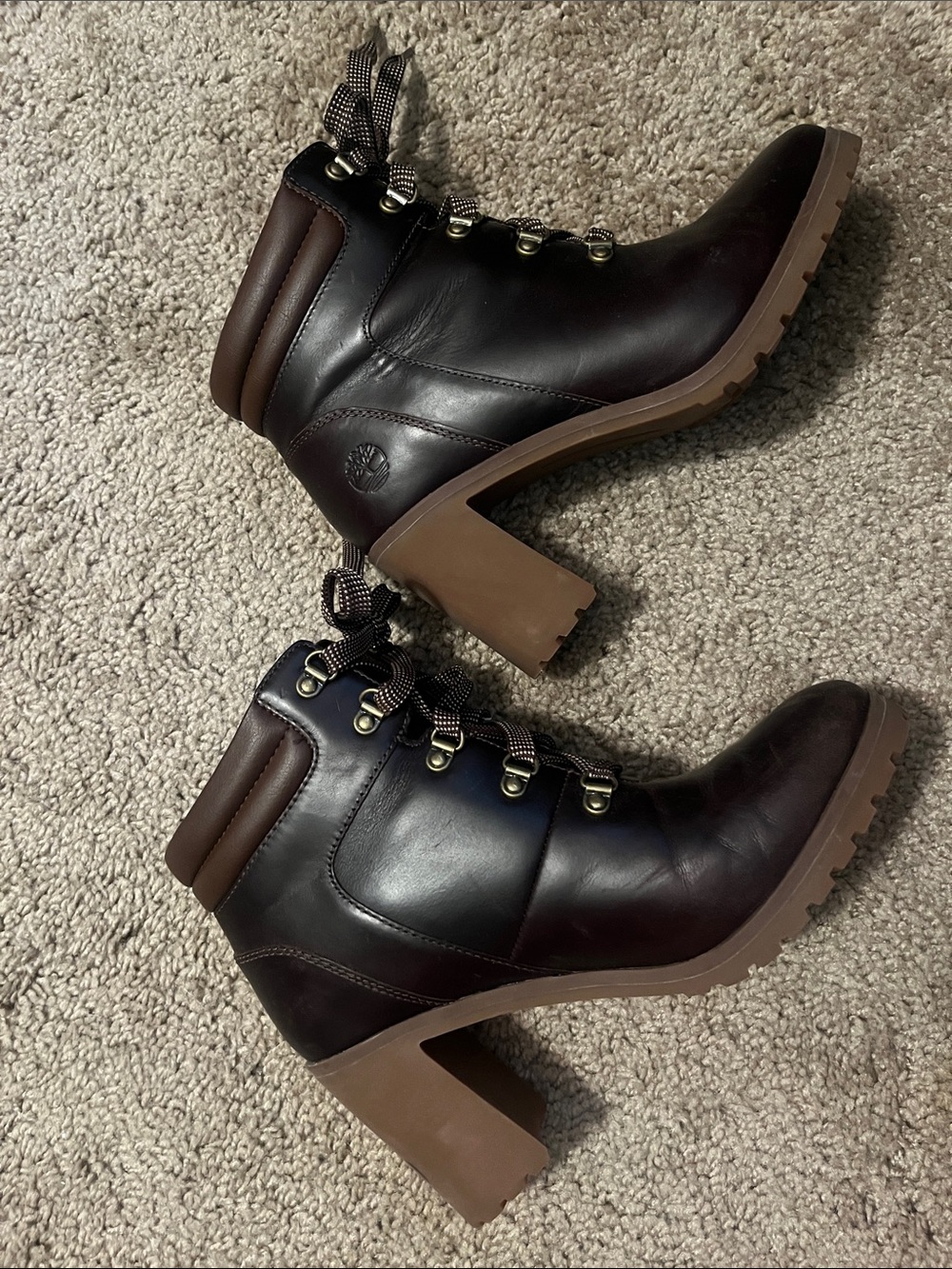 Timberland Lace-Up Block Heel Boots